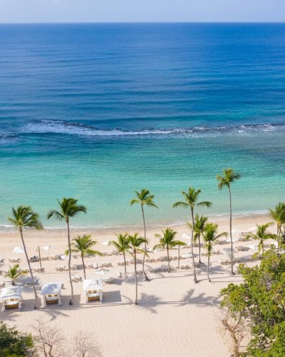 Aerial View of Minitas Beach at Casa de Campo Resort & Villas in the Caribbean